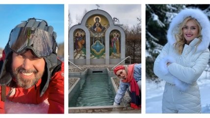 Кто в прорубь, а кто в бочку с ледяной водой: как украинские звезды празднуют Крещение (фото, видео)