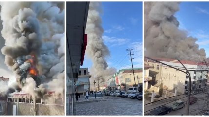 РФ снова пылает: в Дагестане масштабный пожар охватил ЦУМ, видео впечатляют