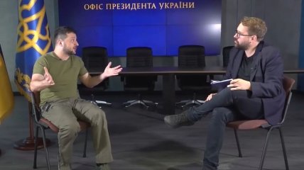 Владимир Зеленский во время интервью