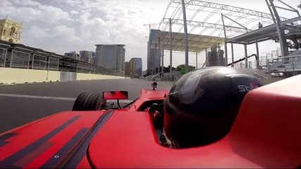 Первая бортовая запись круга по трассе в Баку (Видео)