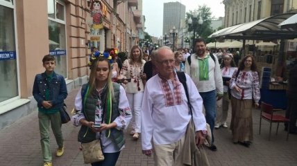 В центре Москвы состоялся флеш-моб в вышиванках