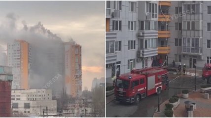 На всех этажах дым: в Одессе серьезно горит жилой комплекс (видео)