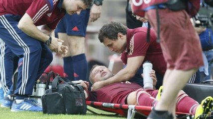 Страшная травма игрока сборной России в матче с Австрией