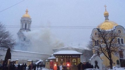 На территории Киево-Печерской лавры пожар