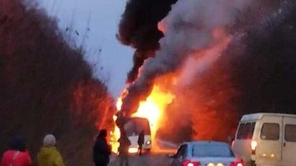 В Житомирской области сгорел рейсовый автобус