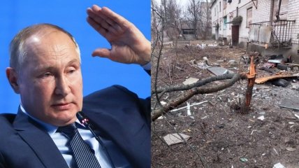 Владимир Путин и последствия обстрелов на Донбассе
