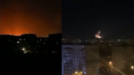 Скріни з відео вибухів