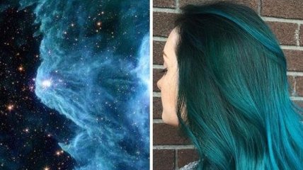 Космос в волосах: люди выкладывают снимки своих волос сравненных с галактиками (Фото) 