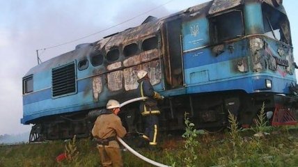 В Винницкой области на ходу загорелся локомотив пассажирского поезда 