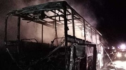 В Липецкой области сгорел автобус из Донецка, в котором ехали украинцы