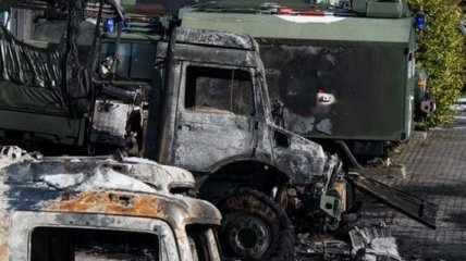 В Германии сгорели 15 военных грузовиков 
