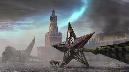 Картина з зруйнованим московським Кремлем