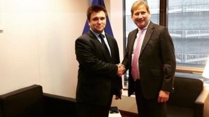 Климкин обсудил с еврокомиссаром Ханом ситуацию на Донбассе 