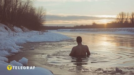 Ныряя в ледяную прорубь, нужно трижды перекреститься со словами: "Во имя Отца и Сына, и Святого Духа".