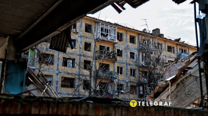 Город на Донетчине после разрушительного удара