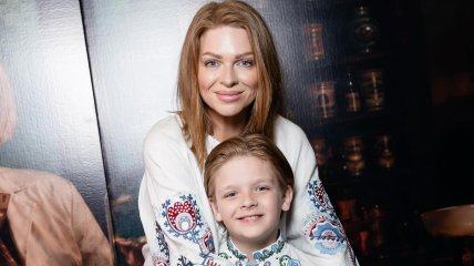 Яна Глущенко с сыном Тамерланом