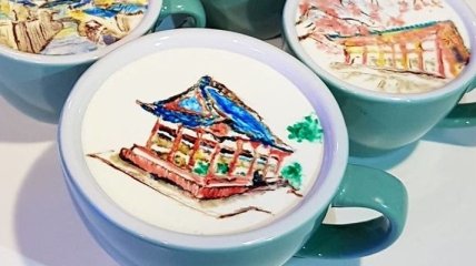 Парень создает невероятно крутые рисунки на кофейной пенке (Фото)