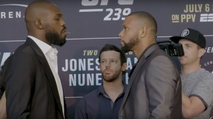 UFC 239: дуэли взглядов после пресс-конференции (Видео)
