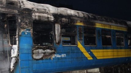В Тернополе загорелся поезд на территории депо