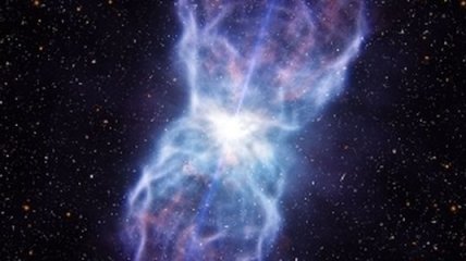 Зарегистрирован выброс квазара мощностью в 100 Галактик