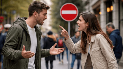 Парень и девушка ссорятся