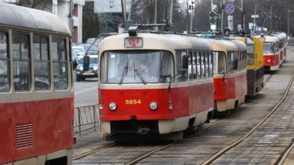 Из-за аварии в Киеве было заблокировано движение трамваев