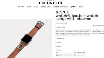 Coach готовит коллекцию премиальных ремешков для Apple Watch