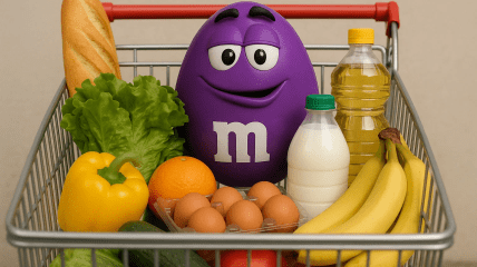 M&M's в продуктовій корзині