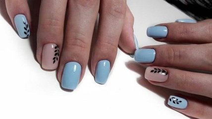 Маникюр 2019: нежный голубой дизайн ногтей (Фото)
