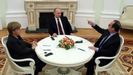 В Кремле завершились переговоры Путина, Меркель и Олланда
