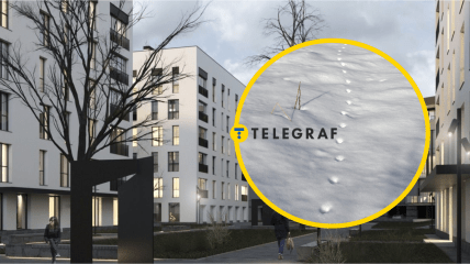 ЖК "Квадрат" в Ужгороде, следы лисы