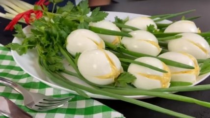 Необычная закуска “Белые тюльпаны”