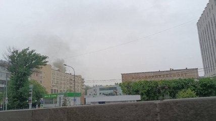 В москве горит военкомат