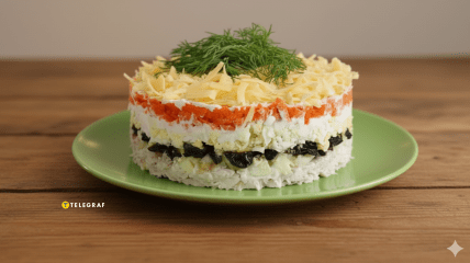 Салат с курицей, черносливом и яблоком