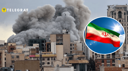 Взрыв и флаг Ирана