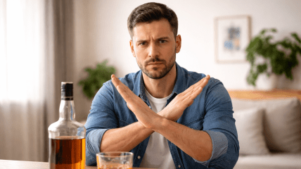 Мужчина отказывается от алкоголя