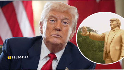 Золотую статую Трампа с биткоином установили у здания Капитолия США