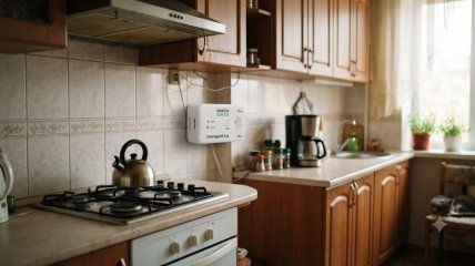 Кухня с газовым сигнализатором