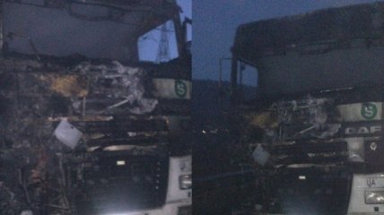 Во время движения по автодороге Киев-Чоп загорелся грузовик