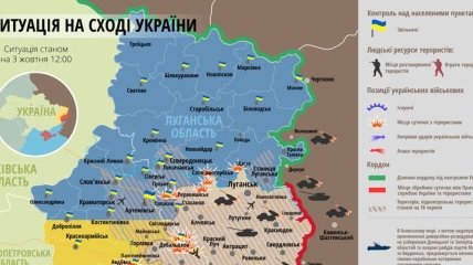 Карта АТО на Востоке Украины (3 октября)