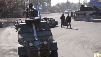 Украинский блокпост близ Горловки (Видео)