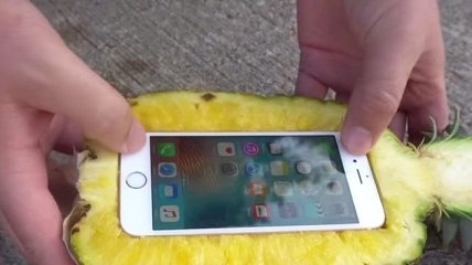 Спасет ли ананас iPhone 6s при падении с 30-метровой высоты (Видео)