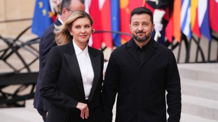 Елена и Владимир Зеленские во время совместного визита