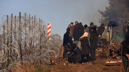 Мигранты на границе Польши и Беларуси