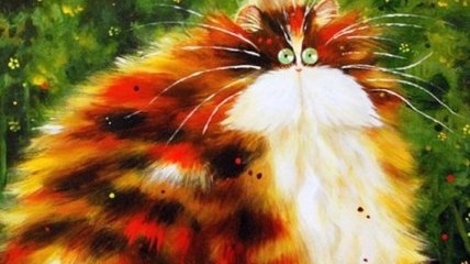 Забавные иллюстрации кошек с завораживающими глазами от Ким Хаскинс (Фото)