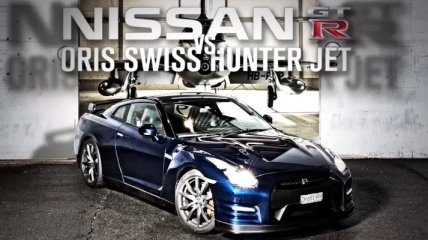 Nissan GT-R против реактивного самолета (видео)