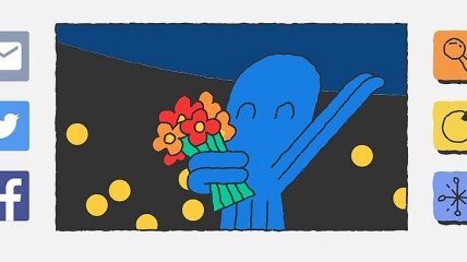 Google дудл 16 дня Олимпиады-2018: фигурное катание с осьминогом (Фото, Видео)