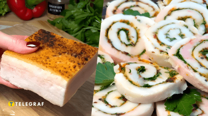 Рулет из сала