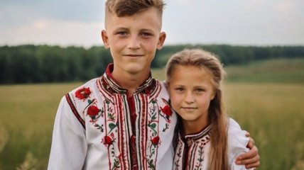 Брат и сестра в Украине по представлениям ИИ