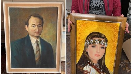 Портреты медведчука и марченко из их имения под Киевом